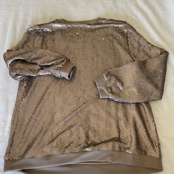 Lane Bryant Gold Sequin Sweater Top - Picture 6 of 7